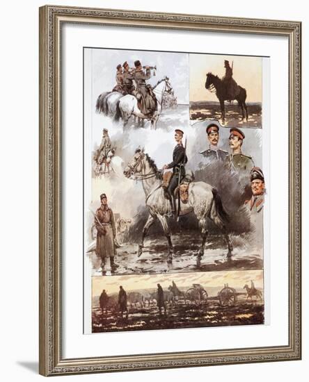 Campaign in Thrace, Bulgarian Army, Cavalry and Artillery, March 1913, First Balkan War-null-Framed Giclee Print