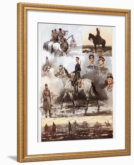 Campaign in Thrace, Bulgarian Army, Cavalry and Artillery, March 1913, First Balkan War-null-Framed Giclee Print