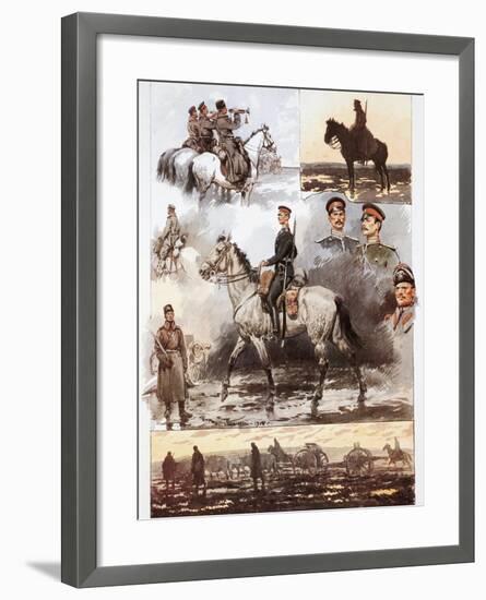 Campaign in Thrace, Bulgarian Army, Cavalry and Artillery, March 1913, First Balkan War-null-Framed Giclee Print