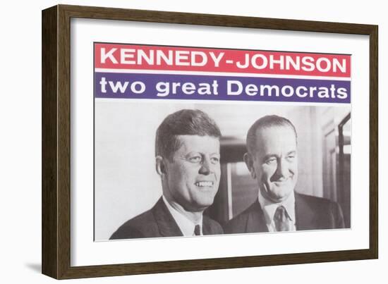 Campaign Poster, Kennedy-Johnson-null-Framed Art Print