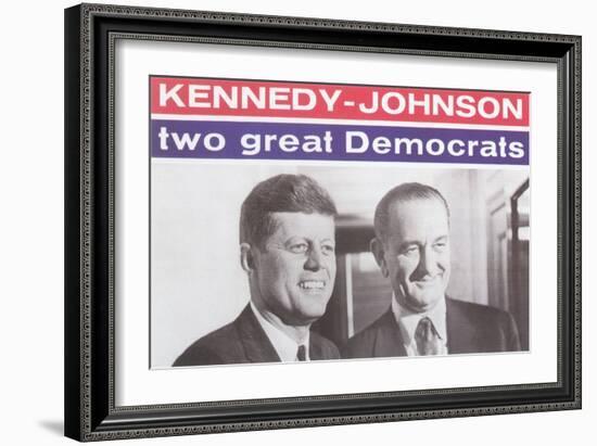 Campaign Poster, Kennedy-Johnson-null-Framed Art Print