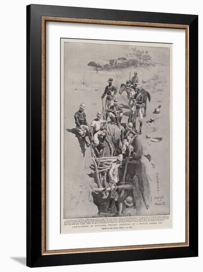 Campaigning in Rhodesia, Thirsty Troopers at a Native Water Pit-Charles Edwin Fripp-Framed Giclee Print