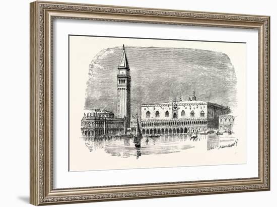 Campanile of St. Mark's and Palace of the Doges Venice-null-Framed Giclee Print