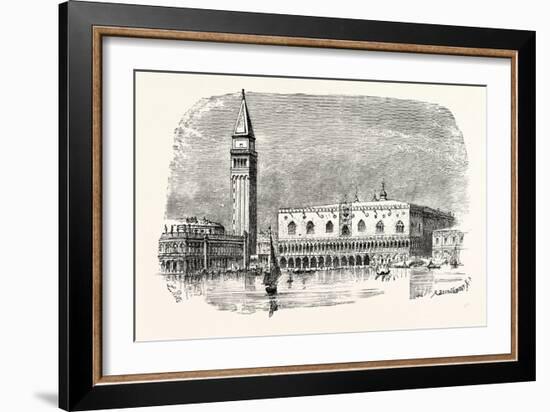 Campanile of St. Mark's and Palace of the Doges Venice-null-Framed Giclee Print