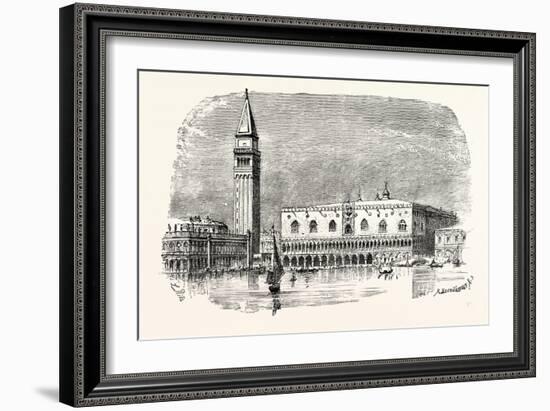 Campanile of St. Mark's and Palace of the Doges Venice-null-Framed Giclee Print