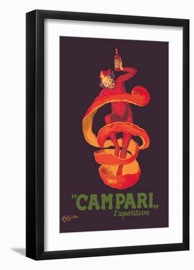 Campari L’Aperitivo (Campari Aperitif) - Clown Wrapped in Orange Peel-Leonetto Cappiello-Framed Art Print