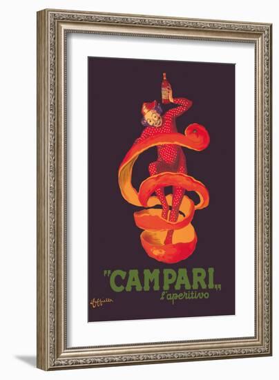 Campari L’Aperitivo (Campari Aperitif) - Clown Wrapped in Orange Peel-Leonetto Cappiello-Framed Art Print