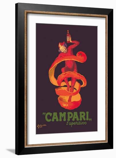 Campari L’Aperitivo (Campari Aperitif) - Clown Wrapped in Orange Peel-Leonetto Cappiello-Framed Art Print