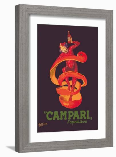 Campari L’Aperitivo (Campari Aperitif) - Clown Wrapped in Orange Peel-Leonetto Cappiello-Framed Art Print