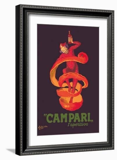 Campari L’Aperitivo (Campari Aperitif) - Clown Wrapped in Orange Peel-Leonetto Cappiello-Framed Art Print