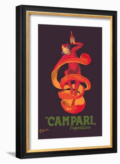 Campari L’Aperitivo (Campari Aperitif) - Clown Wrapped in Orange Peel-Leonetto Cappiello-Framed Art Print