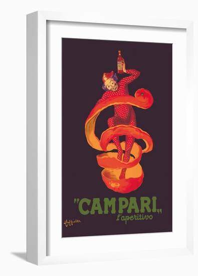 Campari L’Aperitivo (Campari Aperitif) - Clown Wrapped in Orange Peel-Leonetto Cappiello-Framed Art Print