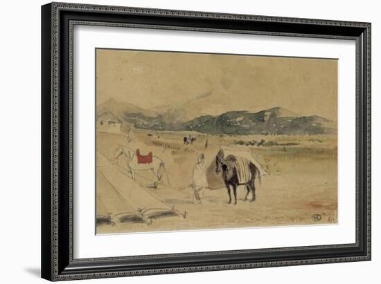 Campement au Maroc entre Tanger et Meknès-Eugene Delacroix-Framed Giclee Print