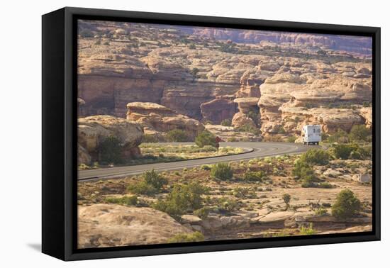 Camper on Highway-DLILLC-Framed Premier Image Canvas