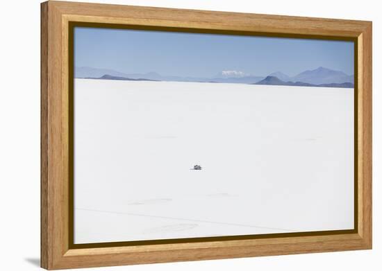 Camper Van on Salar de Uyuni (Salt Flats of Uyuni), Potosi Department, Bolivia, South America-Ian Trower-Framed Premier Image Canvas