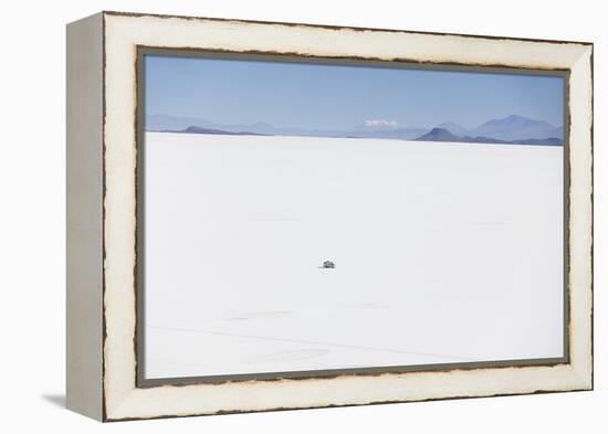 Camper Van on Salar de Uyuni (Salt Flats of Uyuni), Potosi Department, Bolivia, South America-Ian Trower-Framed Premier Image Canvas