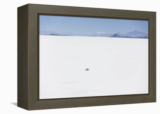 Camper Van on Salar de Uyuni (Salt Flats of Uyuni), Potosi Department, Bolivia, South America-Ian Trower-Framed Premier Image Canvas