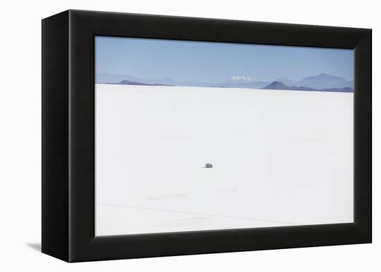 Camper Van on Salar de Uyuni (Salt Flats of Uyuni), Potosi Department, Bolivia, South America-Ian Trower-Framed Premier Image Canvas