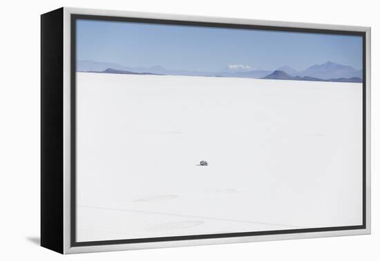 Camper Van on Salar de Uyuni (Salt Flats of Uyuni), Potosi Department, Bolivia, South America-Ian Trower-Framed Premier Image Canvas