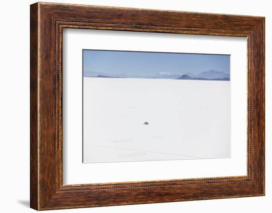 Camper Van on Salar de Uyuni (Salt Flats of Uyuni), Potosi Department, Bolivia, South America-Ian Trower-Framed Photographic Print