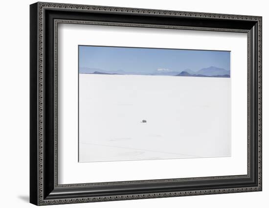 Camper Van on Salar de Uyuni (Salt Flats of Uyuni), Potosi Department, Bolivia, South America-Ian Trower-Framed Photographic Print