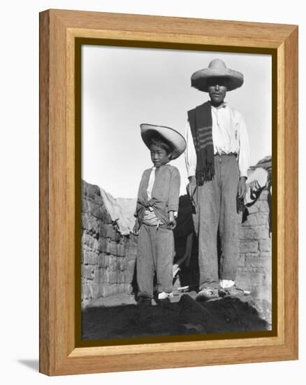 Campesino and Son, State of Veracruz, Mexico, 1927-Tina Modotti-Framed Premier Image Canvas