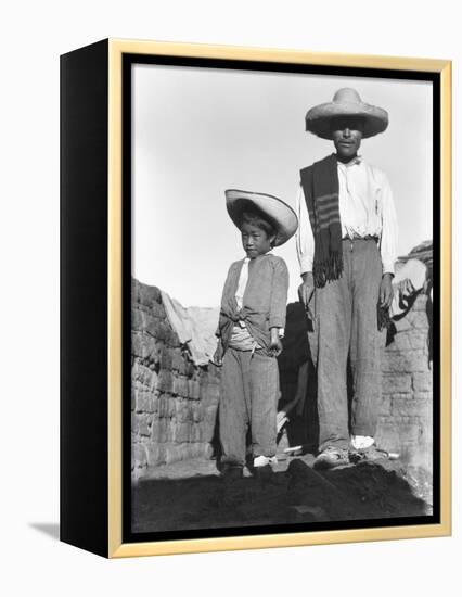 Campesino and Son, State of Veracruz, Mexico, 1927-Tina Modotti-Framed Premier Image Canvas