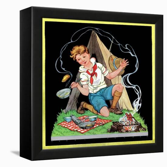 Campfire Cooking - Child Life-Hazel Frazee-Framed Premier Image Canvas