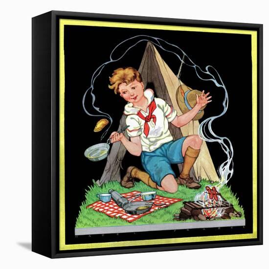 Campfire Cooking - Child Life-Hazel Frazee-Framed Premier Image Canvas