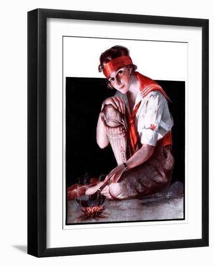 "Campfire Girl,"July 26, 1924-Pearl L. Hill-Framed Premium Giclee Print