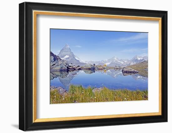 Camping at a Lake Near the Matterhorn, 4478M, Zermatt, Valais, Swiss Alps, Switzerland, Europe-Christian Kober-Framed Photographic Print