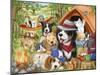 Camping Dogs and Cats-MAKIKO-Mounted Giclee Print