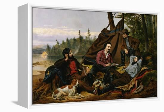 Camping in the Woods, 'Laying Off', Engraved by and Published by Currier and Ives, New York, 1863-Arthur Fitzwilliam Tait-Framed Premier Image Canvas