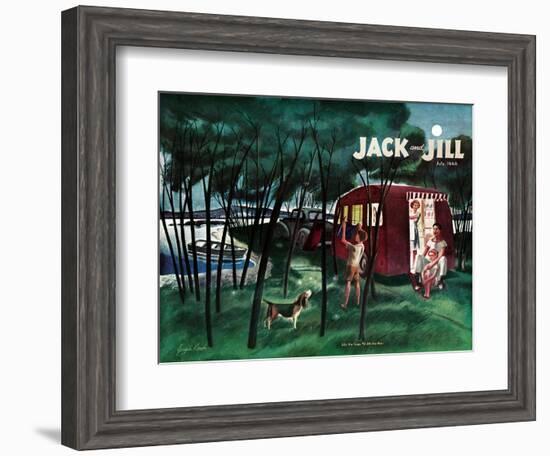 Camping - Jack and Jill, July 1946-Joseph Krush-Framed Giclee Print