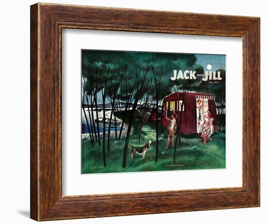 Camping - Jack and Jill, July 1946-Joseph Krush-Framed Giclee Print