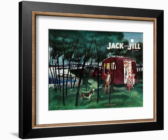 Camping - Jack and Jill, July 1946-Joseph Krush-Framed Giclee Print