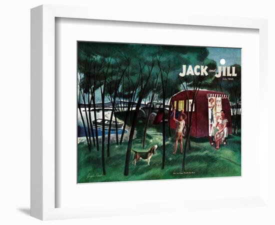 Camping - Jack and Jill, July 1946-Joseph Krush-Framed Giclee Print