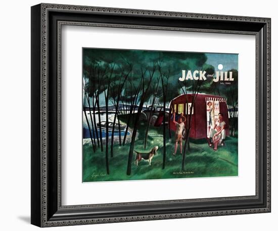 Camping - Jack and Jill, July 1946-Joseph Krush-Framed Giclee Print