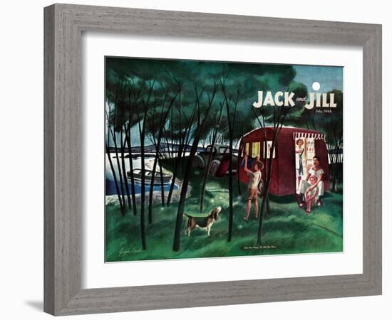 Camping - Jack and Jill, July 1946-Joseph Krush-Framed Giclee Print