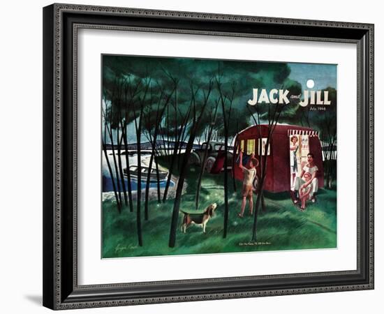 Camping - Jack and Jill, July 1946-Joseph Krush-Framed Giclee Print