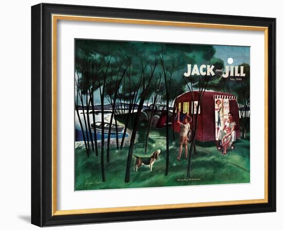 Camping - Jack and Jill, July 1946-Joseph Krush-Framed Giclee Print
