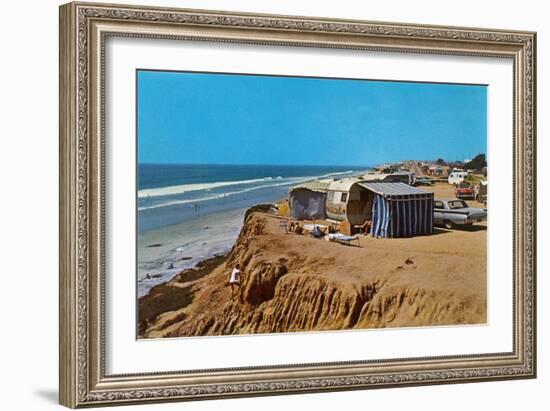 Camping on the Cliffs-null-Framed Art Print