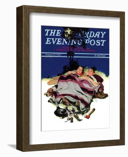"Camping Out," Saturday Evening Post Cover, August 13, 1938-Douglas Crockwell-Framed Giclee Print