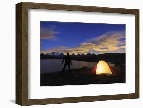 Camping under the Stars on Rosset Lake at an Altitude of 2709 Meters-Roberto Moiola-Framed Photographic Print