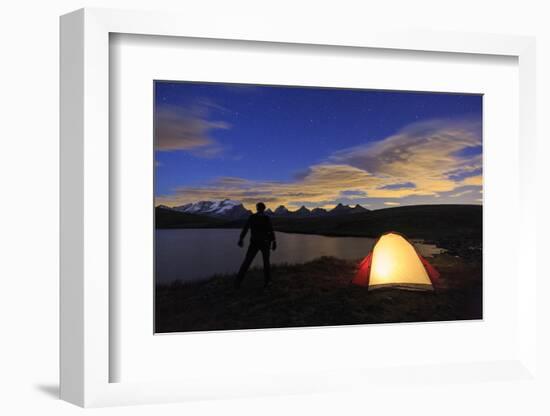 Camping under the Stars on Rosset Lake at an Altitude of 2709 Meters-Roberto Moiola-Framed Photographic Print