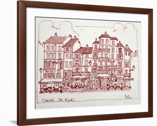 Campo De Fiori is one of the great squares of Rome, Italy. Campo De Fiori is surrounded by restaura-Richard Lawrence-Framed Photographic Print