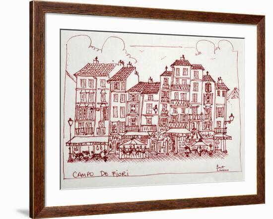 Campo De Fiori is one of the great squares of Rome, Italy. Campo De Fiori is surrounded by restaura-Richard Lawrence-Framed Photographic Print