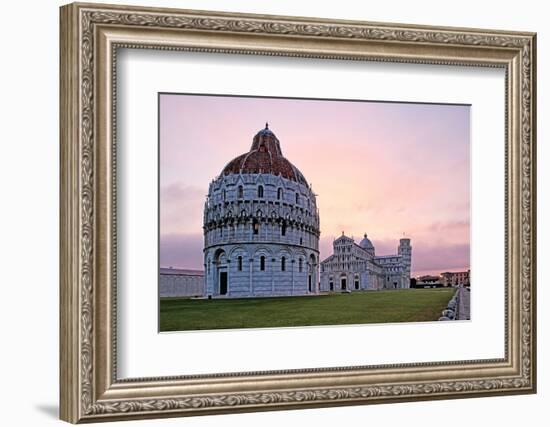 Campo dei Miracoli with Baptistry, Santa Maria Assunta Cathedral and Leaning Tower, UNESCO World He-Hans-Peter Merten-Framed Photographic Print