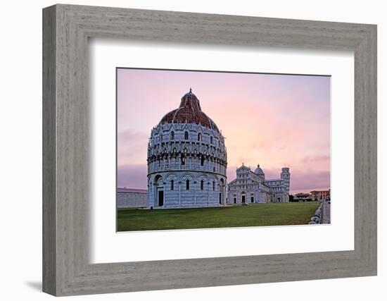 Campo dei Miracoli with Baptistry, Santa Maria Assunta Cathedral and Leaning Tower, UNESCO World He-Hans-Peter Merten-Framed Photographic Print