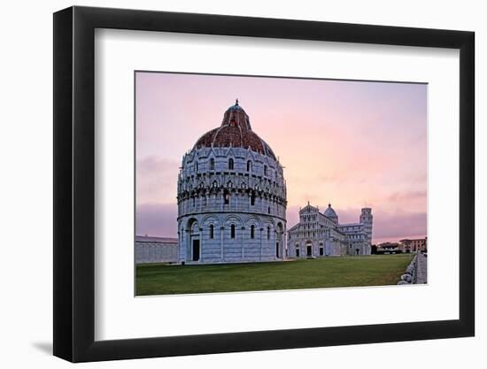 Campo dei Miracoli with Baptistry, Santa Maria Assunta Cathedral and Leaning Tower, UNESCO World He-Hans-Peter Merten-Framed Photographic Print